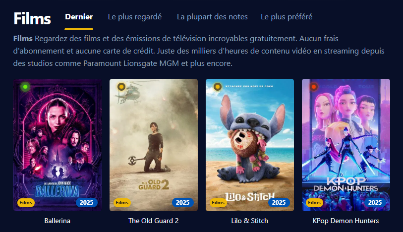 Image de l'interface de Wiflix